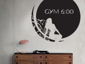 Γυναίκα gym, Μαυροπίνακες, Αυτοκόλλητα τοίχου, 65 x 63 εκ.
