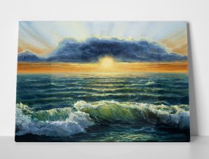 Πίνακας σε καμβά OCEAN RICH GOLDEN SUNSET 2