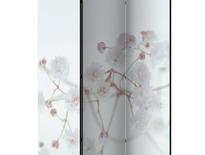 Διαχωριστικό με 3 τμήματα – White Flowers [Room Dividers] 135×172