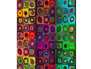 Διαχωριστικό με 3 τμήματα – Colorful Abstract Art [Room Dividers] 135×172