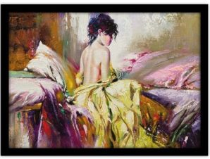 Πορτρέτο γυμνής κοπέλας στο κρεβάτι, Ζωγραφική, Πίνακες σε καμβά, 30 x 20 εκ.