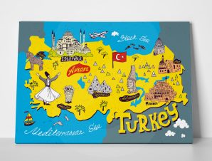 Πίνακας CARTOON MAP TURKEY