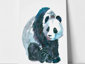 Πίνακας σε καμβά CUTE PANDA BEAR PAINTING