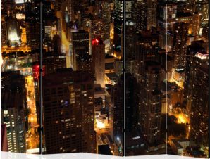Διαχωριστικό με 5 τμήματα – City by night – Chicago, USA II [Room Dividers]