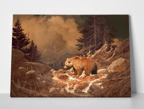Πίνακας σε καμβά GRIZZLY BEAR ROCKY MOUNTAINS