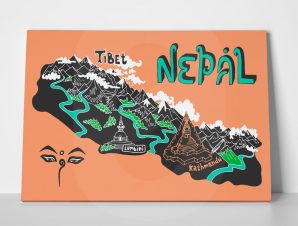 Πίνακας ILLUSTRATED MAP NEPAL