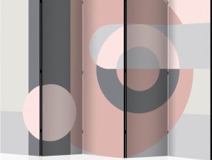 Διαχωριστικό με 5 τμήματα – Geometric Wreath (Pink) II [Room Dividers]