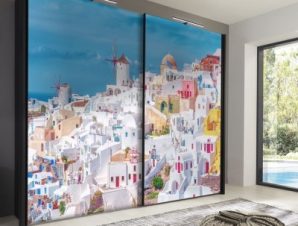 Καλντέρα, Σαντορίνη, Ελλάδα, Αυτοκόλλητα ντουλάπας, 100 x 100 εκ.
