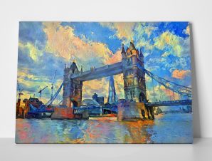 Πίνακας σε καμβά OIL PAINTING LONDON TOWER BRIDGE