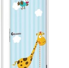 Αστεία καμηλοπάρδαλη, Παιδικά, Αυτοκόλλητα πόρτας, 60 x 170 εκ.