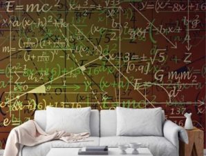 Φόντο με μαθηματικές εξισώσεις, Φράσεις, Ταπετσαρίες Τοίχου, 120 x 120 εκ.